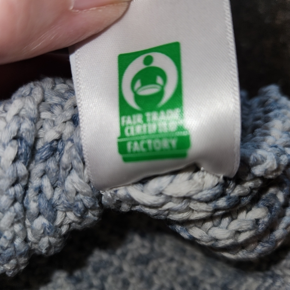 J. Crew Light Blue & White Marled Women's Sweater Size L Warm Lagenlook Comfort - Picture 14 of 14